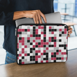 Funda Para Portátil Geométrico moderno de gris negro magenta