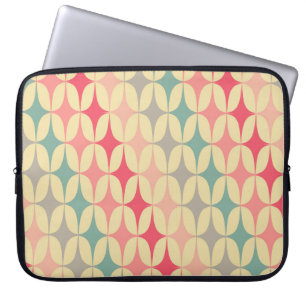 Funda Para Portátil Geométrico Retro: Patrón de cosecha diagonal.