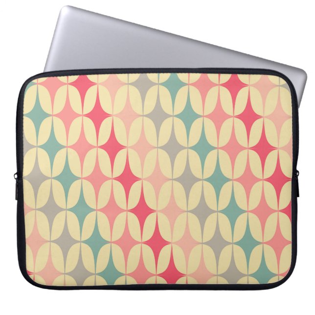 Funda Para Portátil Geométrico Retro: Patrón de cosecha diagonal. (Frente)