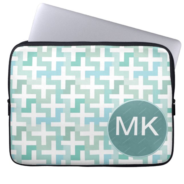 Funda Para Portátil Geométrico verde de la marea (Frente)