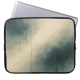 Funda Para Portátil Geometry of Emotion Pt3 Japandi Teal Gray