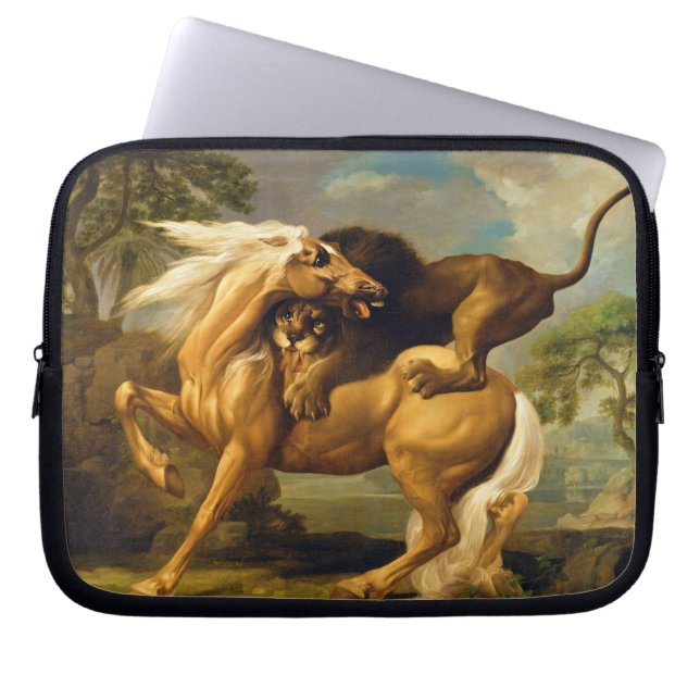Funda Para Portátil George Stubbs el | un león que ataca un caballo, (Frente)