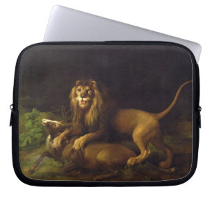 Funda Para Portátil George Stubbs el un león que ataca un macho,
