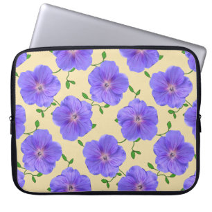 Funda Para Portátil Geranio azul floral en cualquier color