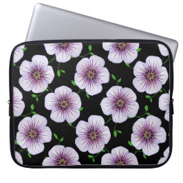 Funda Para Portátil Geranio púrpura azul floral en cualquier color