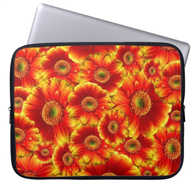 Funda Para Portátil Gerbera Daisies, amarilla y Naranja (Frente)