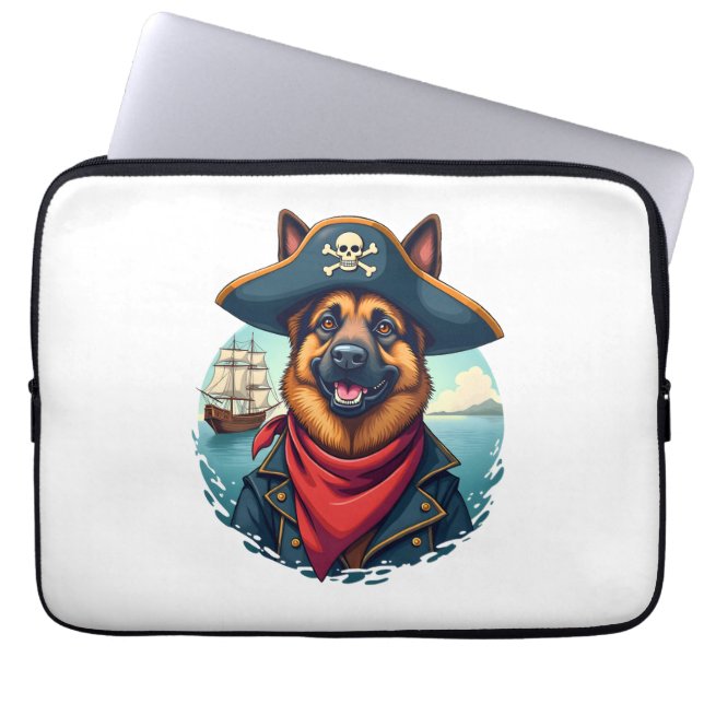 Funda Para Portátil German Shepherd Dog Pirate Copy (Frente)