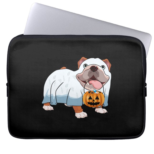 Funda Para Portátil Ghost Bulldog Halloween Dog (Frente)