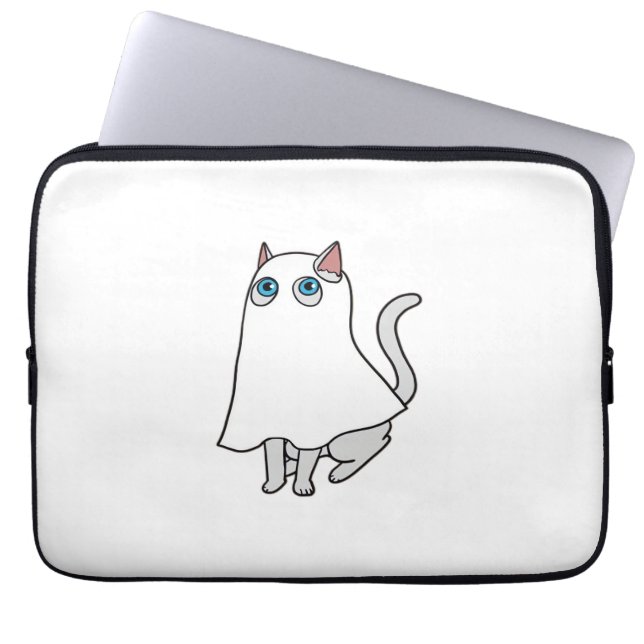 Funda Para Portátil Ghost Cat Classic T-Shirt_1 (Frente)