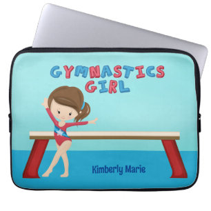 Funda Para Portátil Gimnasia Chica Cute Personalizado Brunette Niños