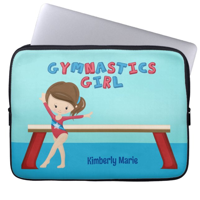 Funda Para Portátil Gimnasia Chica Cute Personalizado Brunette Niños (Frente)