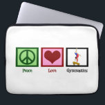 Funda Para Portátil Gimnasia Cuta<br><div class="desc">Una señal de paz de bonito,  corazón y una gimnasta haciendo una maniobra sobre el rayo. La Gimnasia De Amor A La Paz.</div>