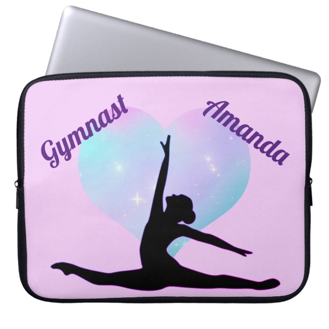 Funda Para Portátil Gimnasia personalizada de chicas Gimnasia Púrpura (Frente)