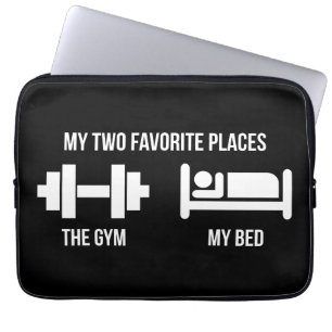 Funda Para Portátil Gimnasio y cama - Gracioso pictograma Personalizad