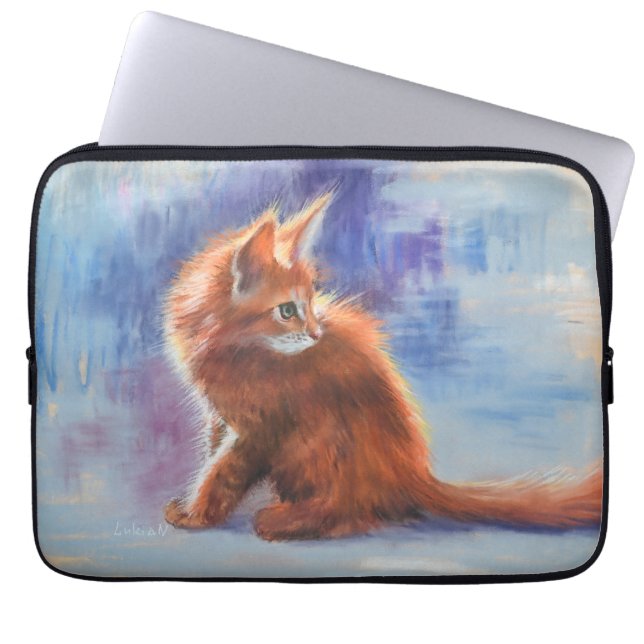 Funda Para Portátil Ginger Kitten en luz pastel (Frente)