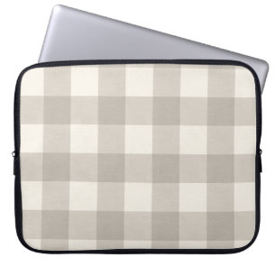 Funda Para Portátil Gingham comprueba el beige neutro