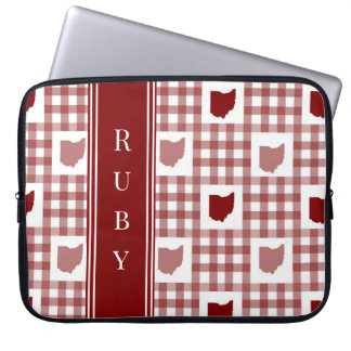 Funda Para Portátil Gingham Rojo de Ohio