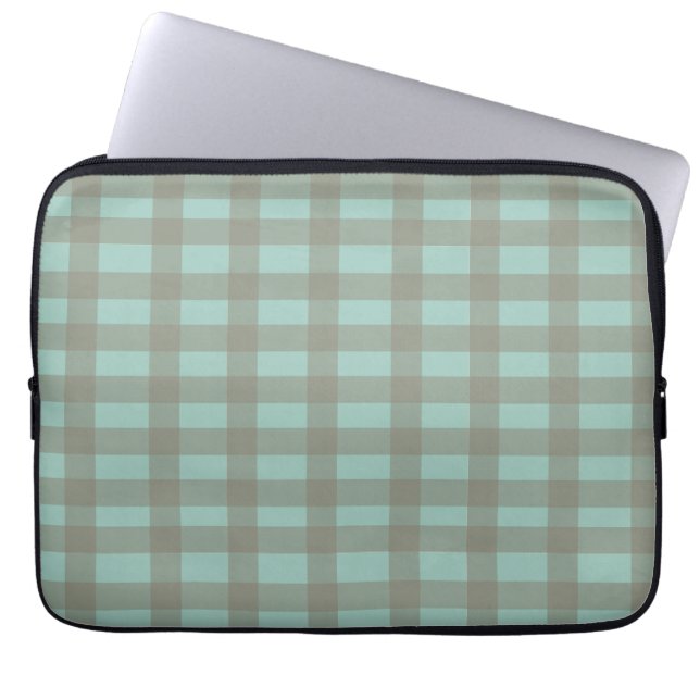 Funda Para Portátil Gingham verde (Frente)