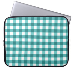 Funda Para Portátil gingham verde azulada