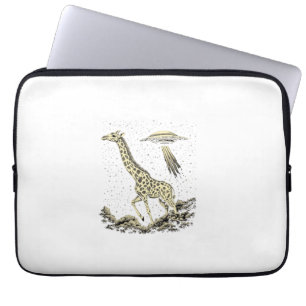 Funda Para Portátil Girafa divertida y cósmica para mujeres raras