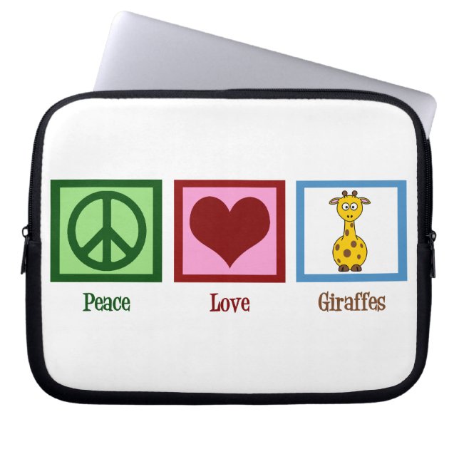 Funda Para Portátil Girafas de amor por la paz (Frente)