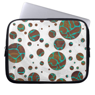 Funda Para Portátil Giraffe Brown y la impresión Verde azulada