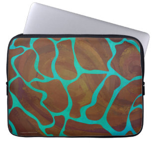Funda Para Portátil Giraffe Brown y la impresión Verde azulada