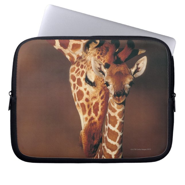 Funda Para Portátil Giraffe de adultos con ternera (Giraffa camelopard (Frente)