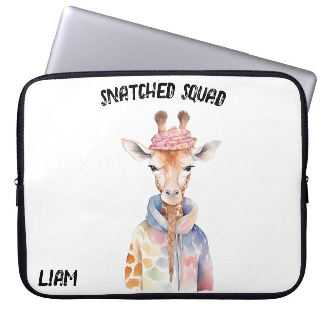 Funda Para Portátil Giraffe de la "brigada arrebatada" (Frente)