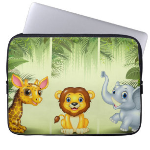 Funda Para Portátil Giraffe Leon Elephant Kids Portátil Sleeve