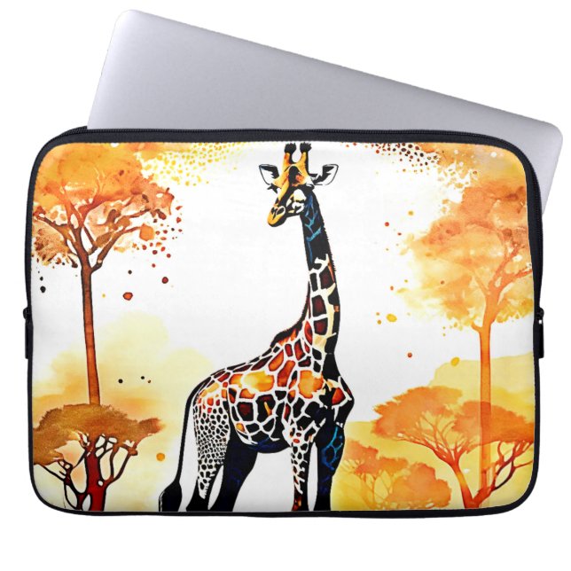 Funda Para Portátil Giraffe Savannah Art (Frente)