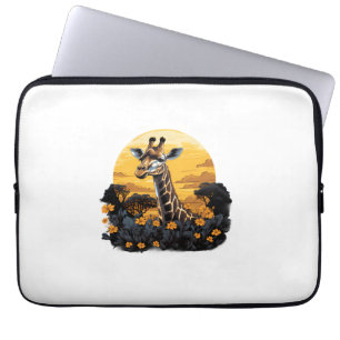 Funda Para Portátil Giraffe Sunset Floral Animal Art Savanna Naturalez