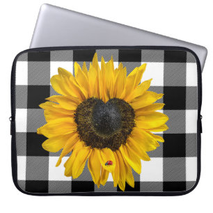 Funda Para Portátil Girasol cardíaco con crema