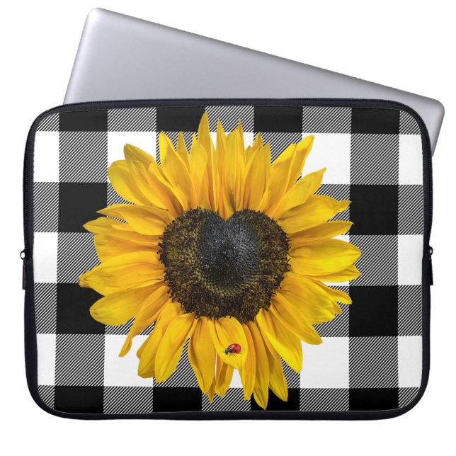 Funda Para Portátil Girasol cardíaco con crema (Frente)