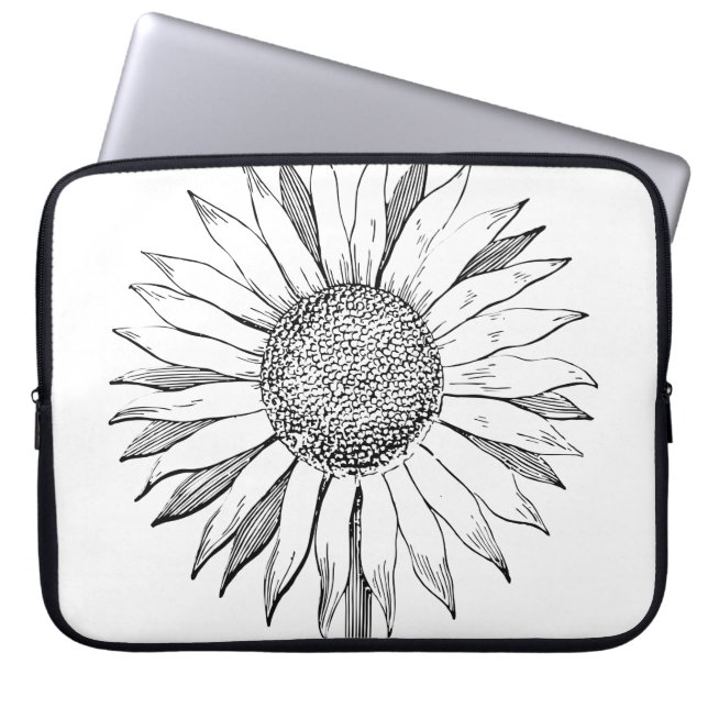 Funda Para Portátil Girasol ilustrado (Frente)