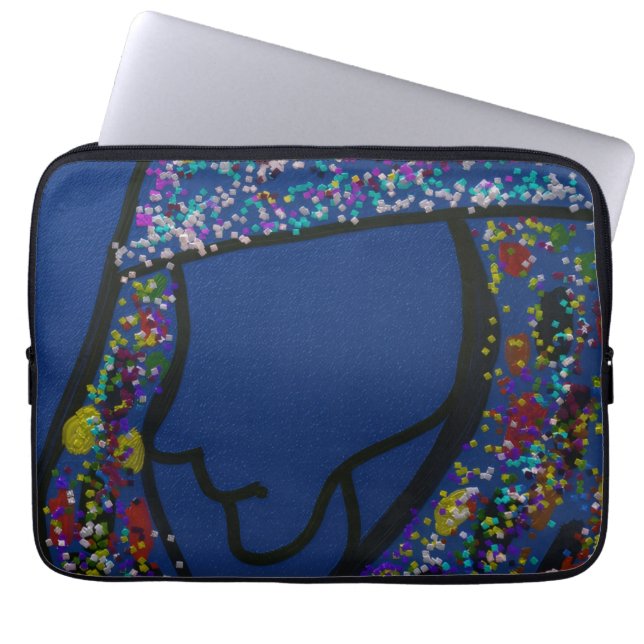Funda Para Portátil Girl Spotted Glitter Print Hair Laptop Sleeve (Frente)
