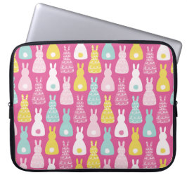 Funda Para Portátil Girly pink bunny rabbit pattern
