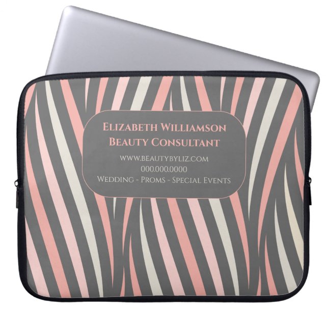 Funda Para Portátil Girly Pink Profesional Moderno (Frente)