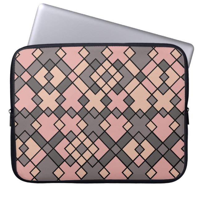 Funda Para Portátil girly purple grids pattern (Frente)