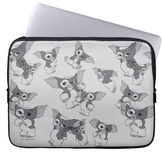 Funda Para Portátil Gizmo | Patrón blanco y negro (Frente)
