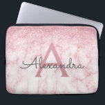 Funda Para Portátil Glam Rosa Gold Purpurina Marble Sparkle Monograma<br><div class="desc">Glam Rosa Gold Ombre Faux Purpurina y Sparkle Marble Stone Moderno y elegante Funda Monograma. Este funda se puede personalizar para incluir su nombre inicial y su nombre de pila.</div>
