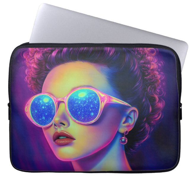 Funda Para Portátil Glamour Neon Galaxy (Frente)