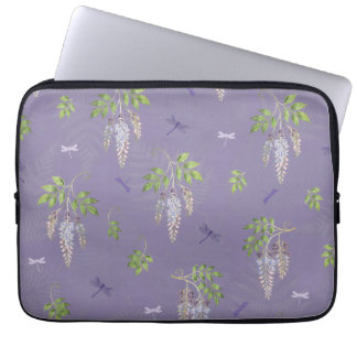 Funda Para Portátil Glicinas, helechos y libélulas