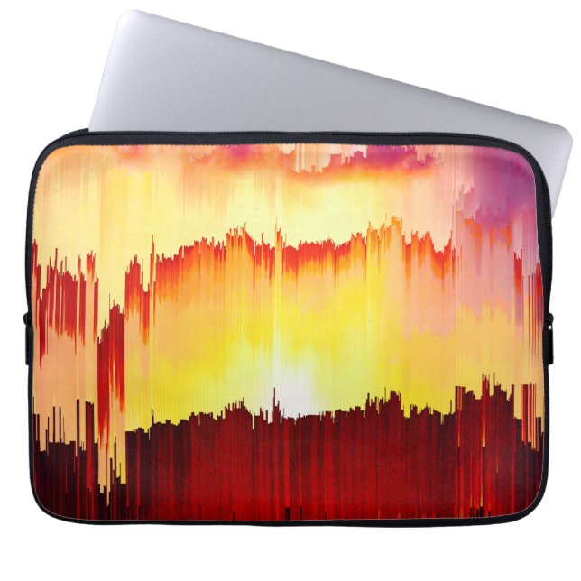 Funda Para Portátil Glitch Sunset Sky Abstract Art (Frente)