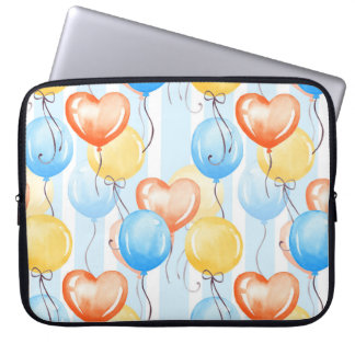 Funda Para Portátil Globos coloridos: acuarela sin costuras.