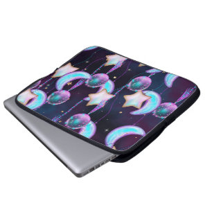 Funda Para Portátil Globos cósmicos   Planetas Blue Purple Moon Stars