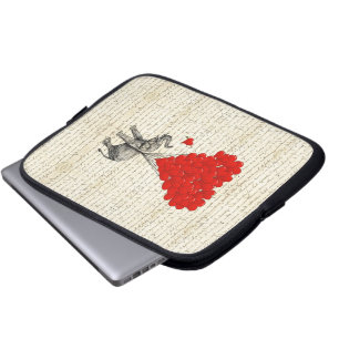 Funda Para Portátil Globos románticos del elefante y del corazón