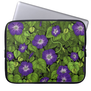 Funda Para Portátil Gloria matutina en morado y verde