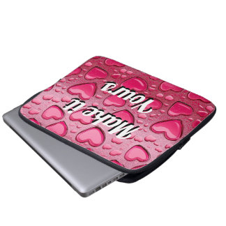 Funda Para Portátil Glossy 3D Pink Jelly Hearts Laptop Sleeve