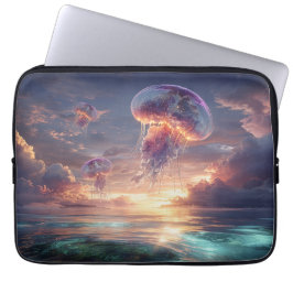 Funda Para Portátil Glowing Jellyfish in Sunset Skies